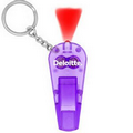 Purple Light Up Whistle Flashlight w/ Keychain & Red Led Light